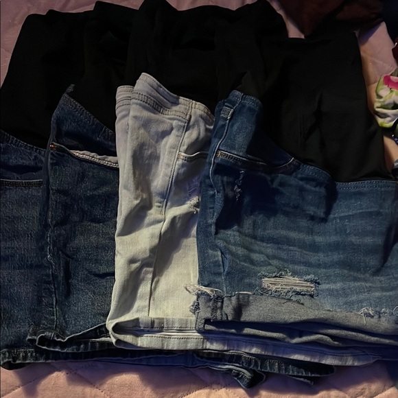 4 pair of Isabel Assorted Denim Maternity shorts Sz 16 - Picture 1 of 7
